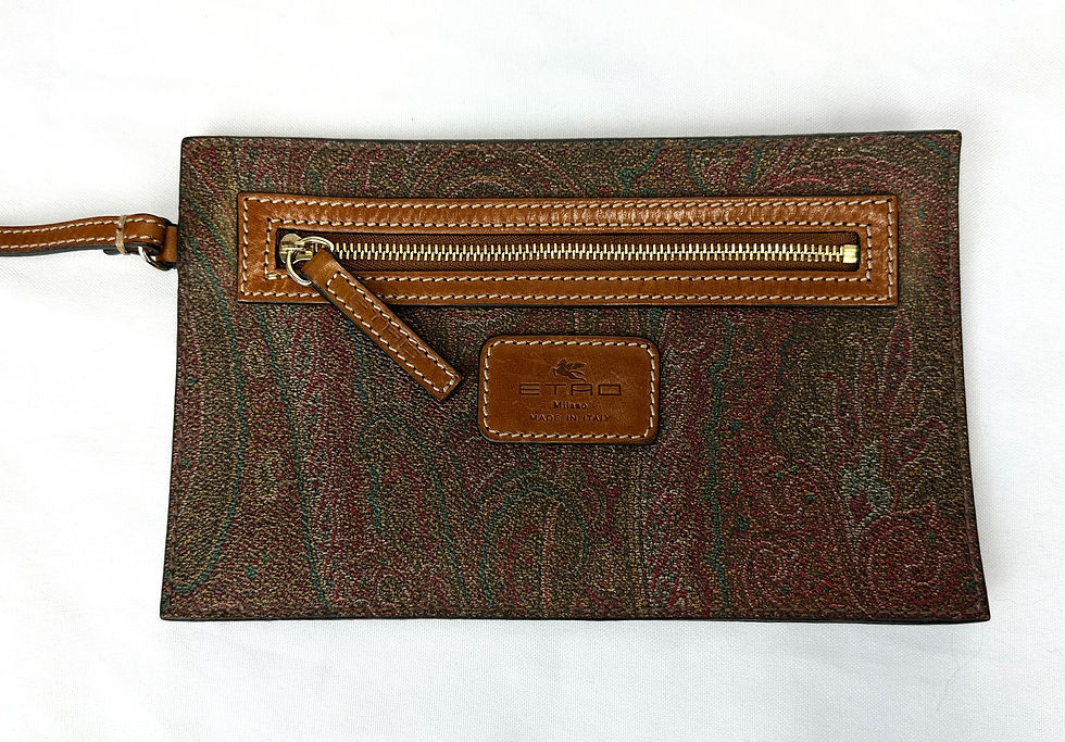 Hình thu nhỏ: ETRO Multicolor Paisley Print Embroidered Coated Medium Shopping Tote Bag RARE
