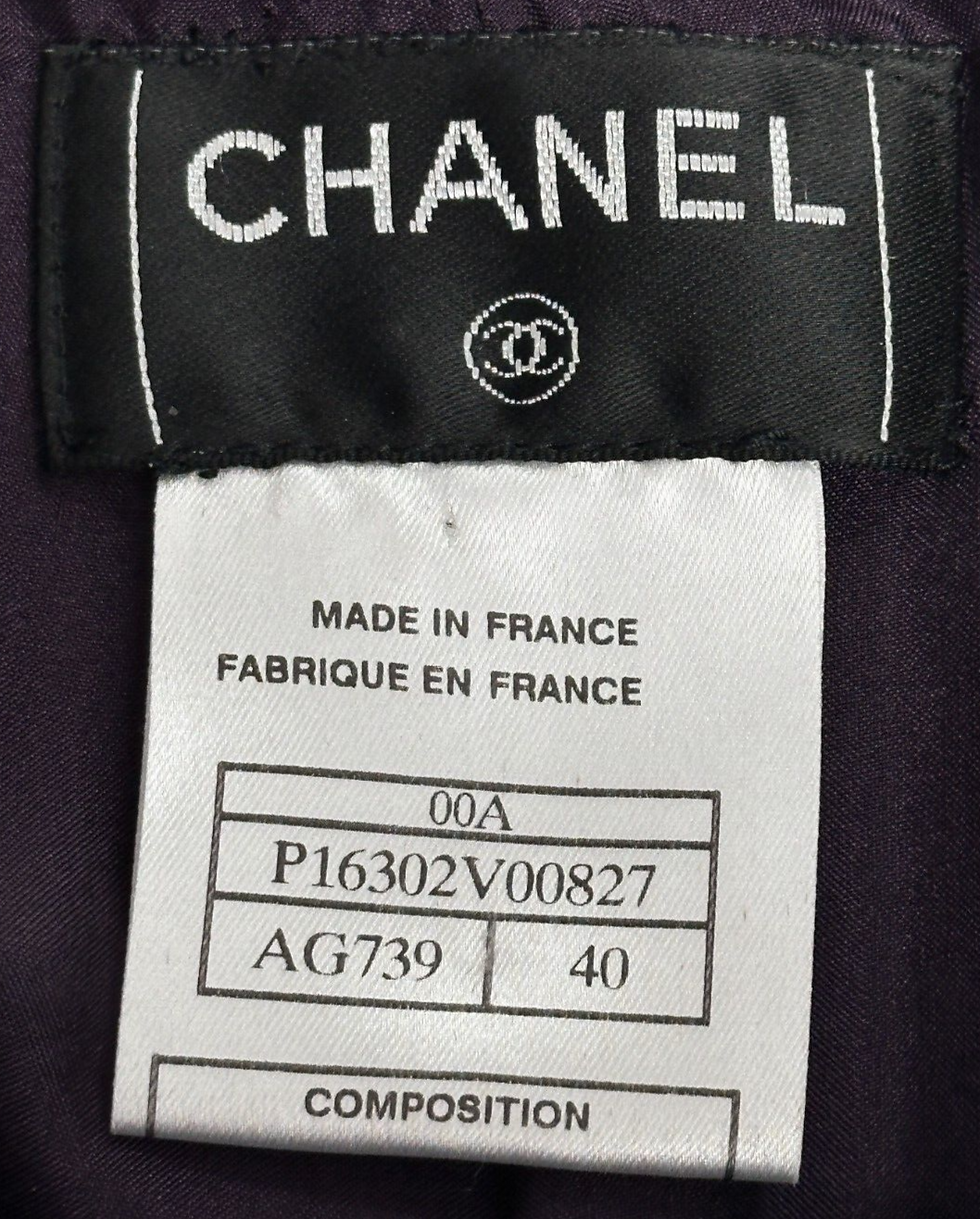 Miniatura: CHANEL Lambskin Leather Moto Pants 40 4 Eggplant Straight Leg 2000s