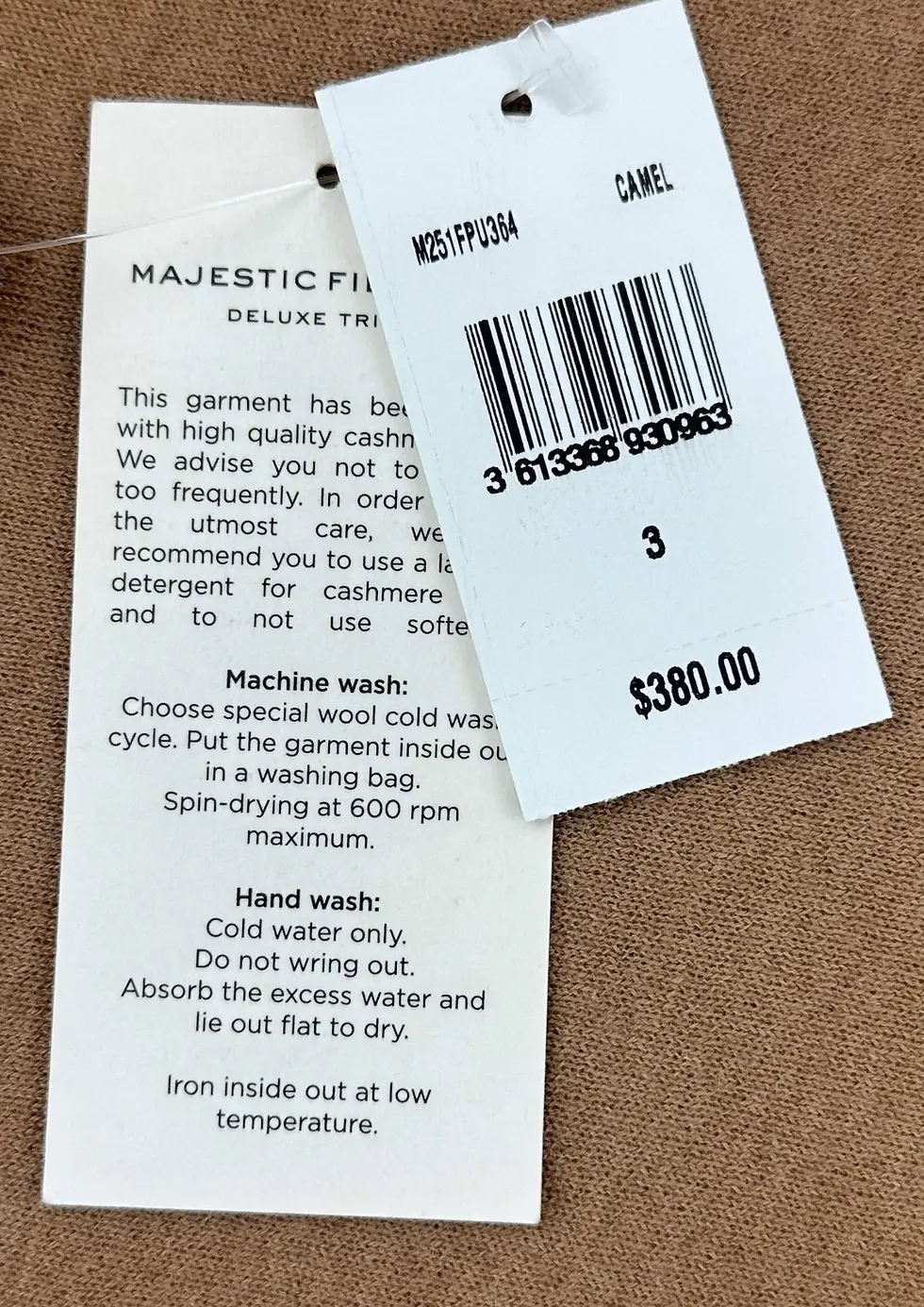 Thumbnail: NWT MAJESTIC FILATURES Long Sleeve Solid Camel Cashmere Crewneck Knit Sweater 3