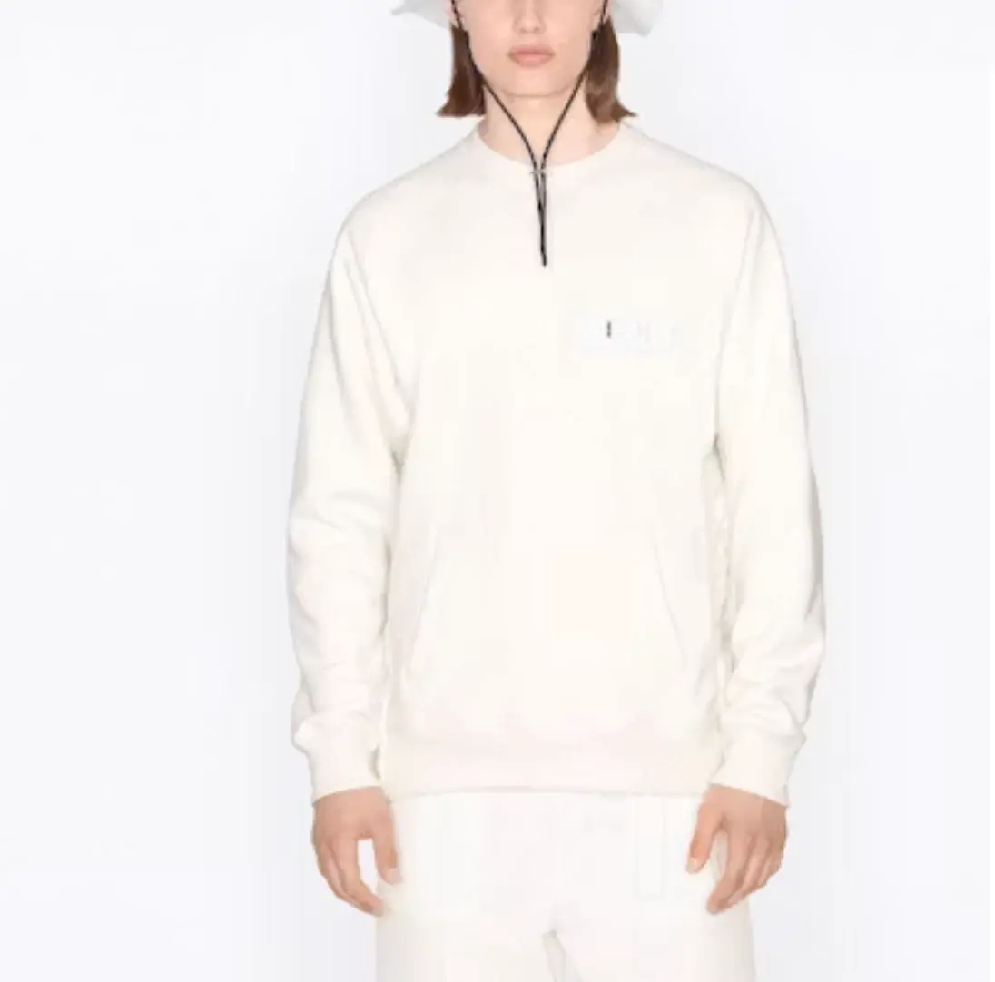CHRISTIAN DIOR X SACAI Crewneck Sweatshirt Small White Logo Patch Unisex S RARE