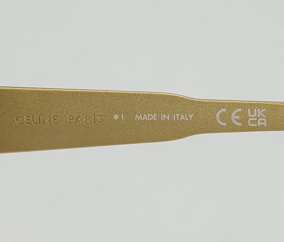 Thumbnail: CELINE Triomphe 01 Oval Sunglasses 54-18-135 Gold Metal Frame Green Lens
