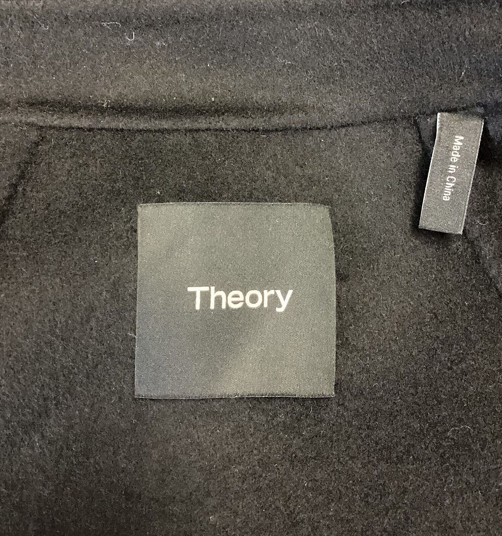 Miniatura: THEORY Blanket Stitched Coat M Black Medium Notch Lapels Overlay Jacket