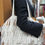 Thumbnail: LAGGO REMY Fringe Leather White Brown Tan Studded Shoulder Hobo Bag
