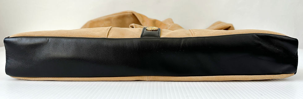 Thumbnail: CHANEL Suede Camel Black Girl Jacket Shoulder Bag Runway 2015 Large