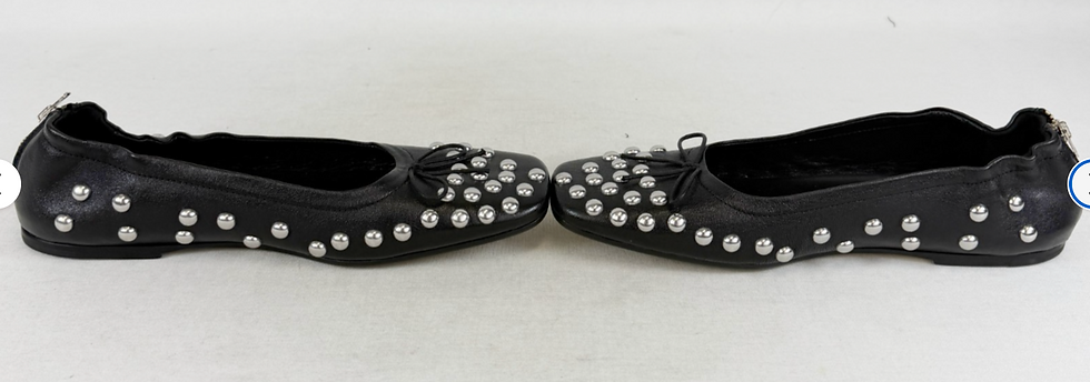 Miniatura: GOLDEN GOOSE Leather Black Bow Silver Studs Ballet Amy Flat 38 IT/8 US