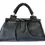 Hình thu nhỏ: DONNA KARAN Liason Leather Resin Top Handle Tote Bag Medium Black Silver Hrdware