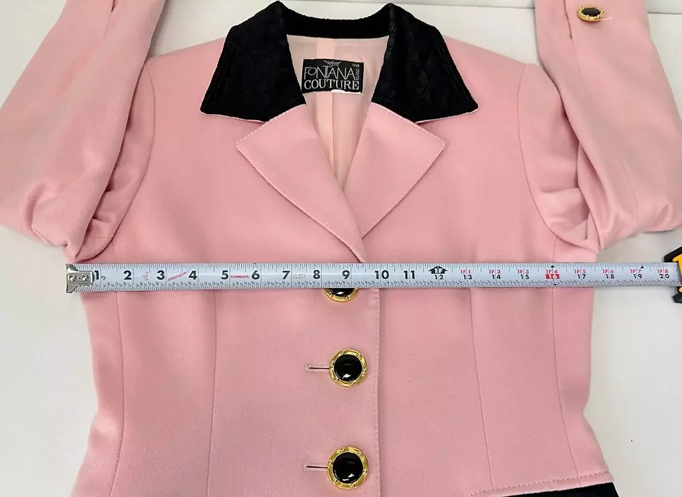 Thumbnail: FONTANA COUTURE Milano 4PCS Jacket Blouse Skirt Belt 38 Pink Black