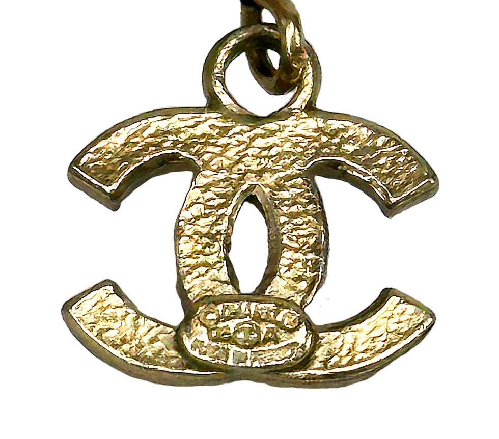 Hình thu nhỏ: CHANEL Drop Earrings Plated Pearl Rhinestone CC Logo Embellished 2008 Dangle