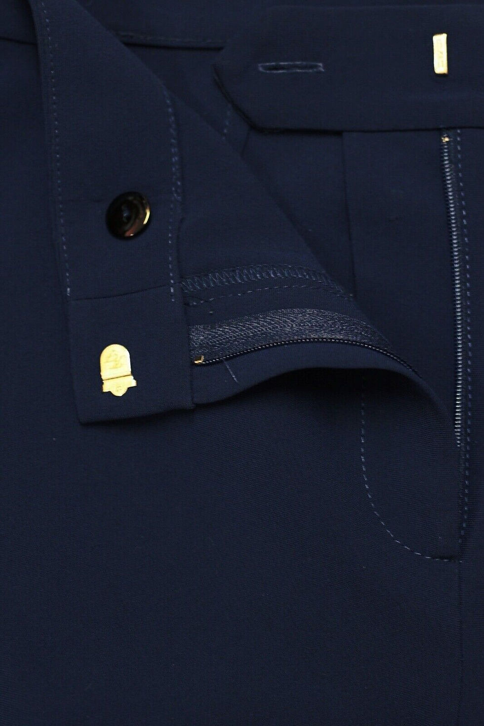 縮圖：St. John Knits 2pc Navy Blue Tweed Jacket Pants Classic Suit 8 10 Medium