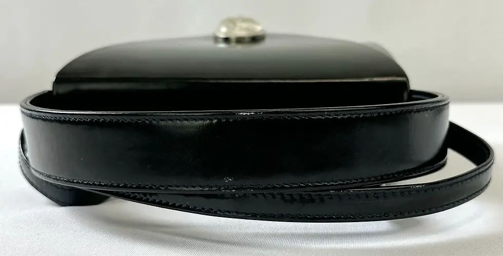 Thumbnail: LALIQUE Heliconia Patent Leather Top Handle Bag Small Dark Green Leaf