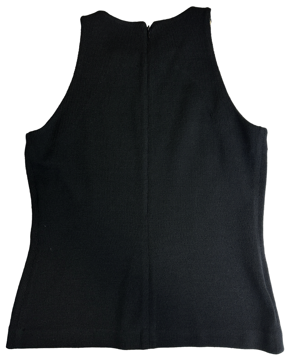 Miniatura: Vintage ST. JOHN EVENING Knit Sleeveless Top 6 Black Gold Jewel Embellished RARE