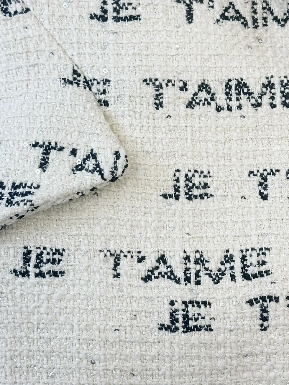 Thumbnail: L’AGENCE Chamberlain Blazer 10 Ivory Black Paris J’taime Jacket Tweed Sequin