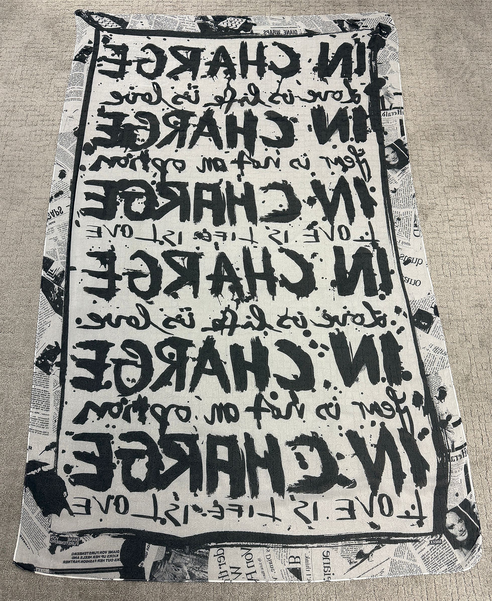 Thumbnail: DIANE VON FURSTENBERG ''In Charge" Graphic Rectangle Scarf Large Black White