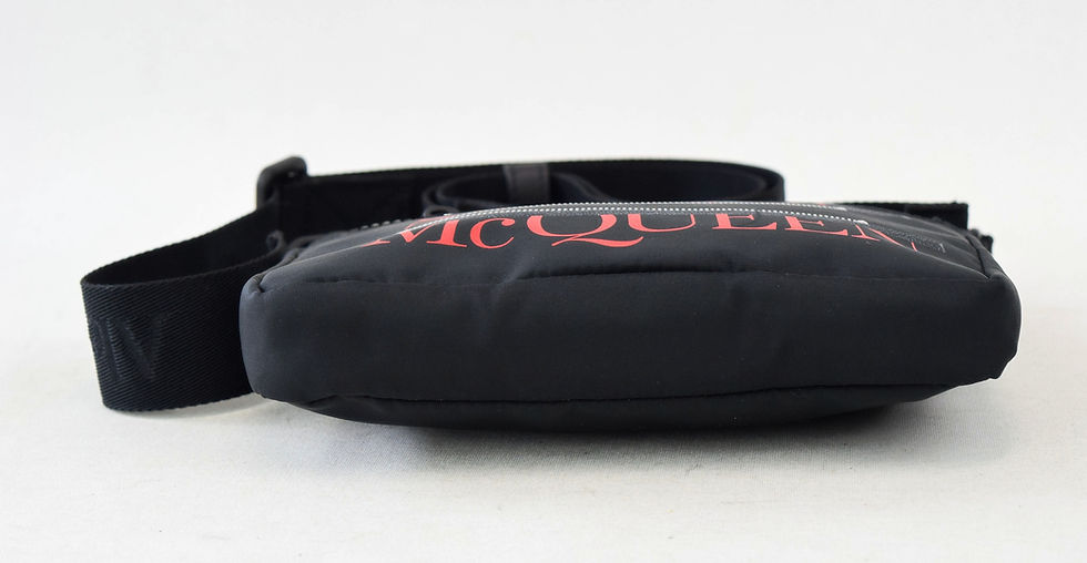 Thumbnail: ALEXANDER MCQUEEN Nylon Crossbody Bag Zip Pouch Black Red Logo-Print Zip