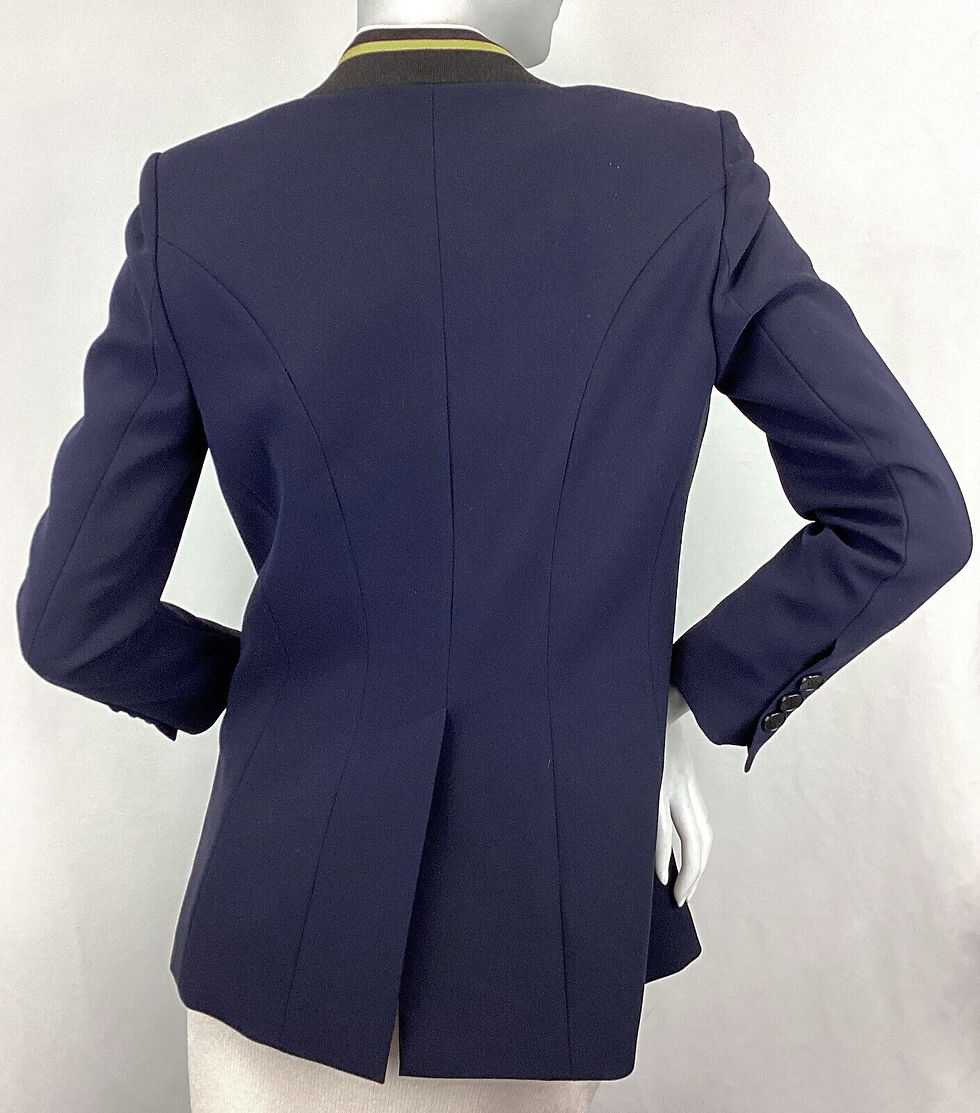 Thumbnail: BARBARA BUI Blazer 40 8 Jacket Navy Collarless Medium Nautical One Button NEW