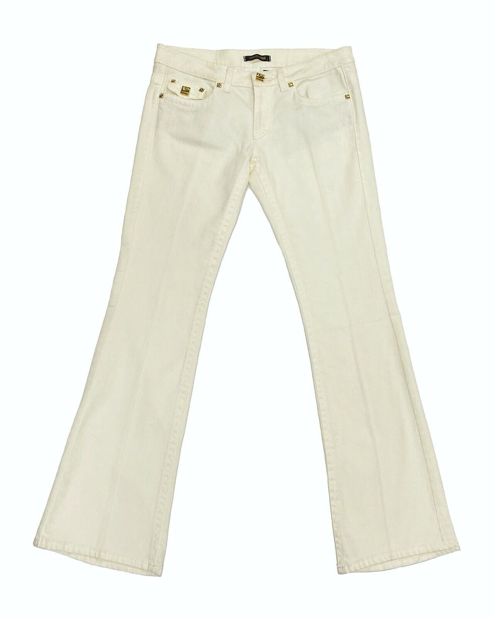 Thumbnail: ROBERTO CAVALLI Vanilla Cream Low Rise Boot Cut Denim Jeans 6
