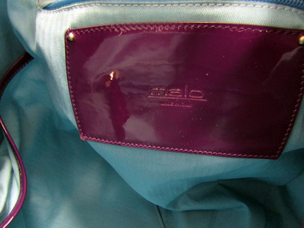Thumbnail: MALO Patent Leather Purple Large Handbag Satchel