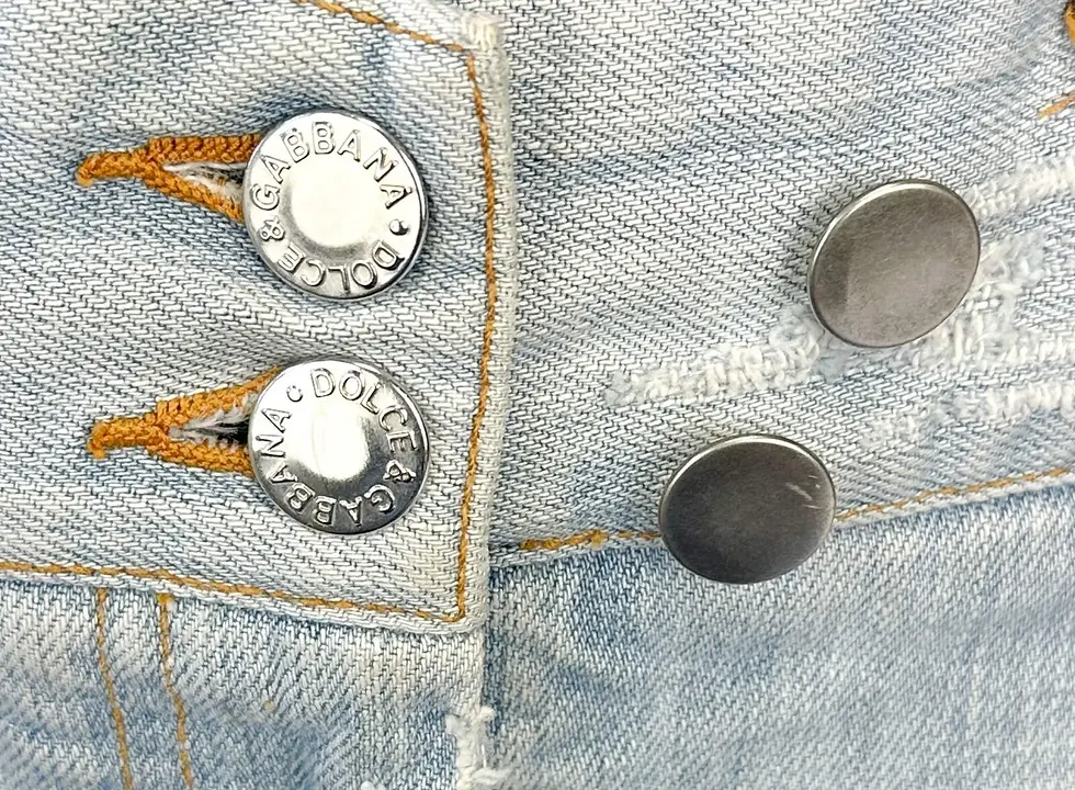 Hình thu nhỏ: DOLCE & GABBANA Cotton Denim Mini Skirt 42 6 US Light Blue Wash Distressed