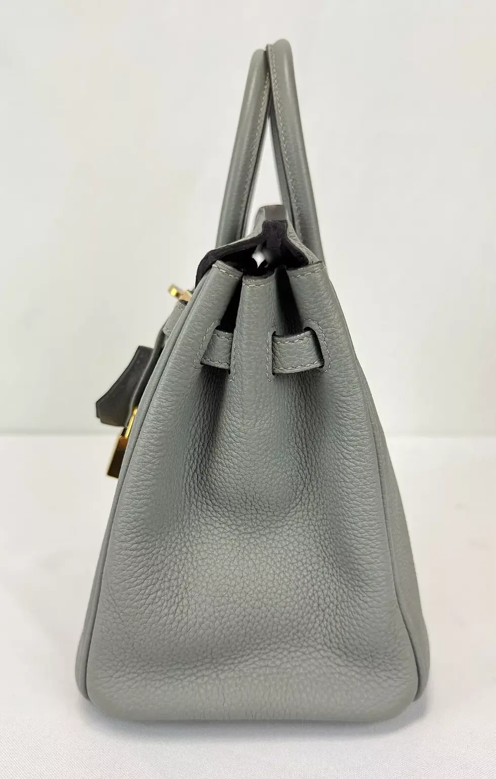 Hình thu nhỏ: HERMES Togo Leather Birkin 25 Handbag Small Gris Mouette Gold Hardware Satchel