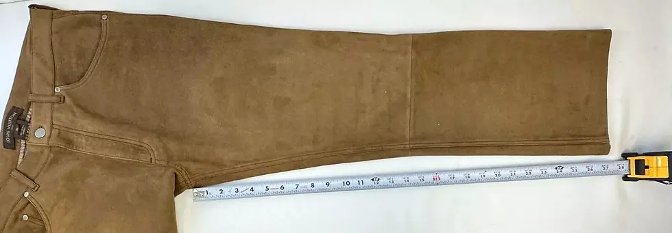 Miniatura: LOUIS VUITTON Lambskin Suede Pants 50 Brown Flat Front 5 Pockets Men's