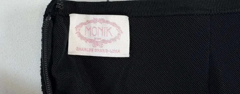 Thumbnail: MONIK CHARLES CHANG-LIMA 2PCS 14 Open Front Jacket  Skirt Black Wool Knit