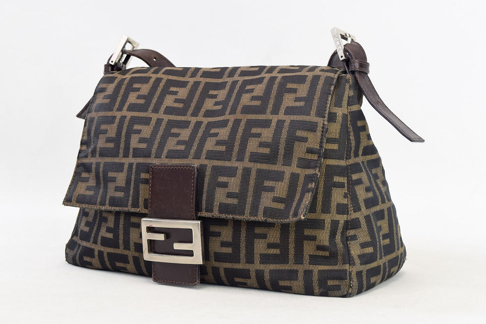 Miniatura: FENDI Womens Baguette Zucca Jacquard Shoulder Bag Adjustable Leather Strap