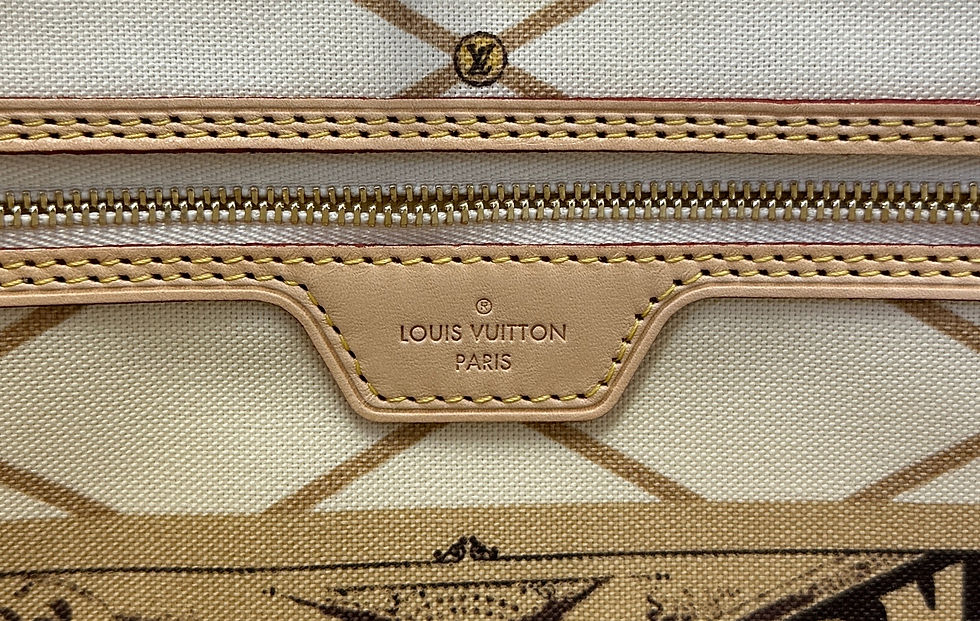 Hình thu nhỏ: LOUIS VUITTON Damier Azur Canvas Summer Trunk Neverfull Tote Bag MM N41065