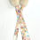 Miniatura: NWOT TSUMORI CHISATO Fox Fur Silk Tie Scarf Ivory Multicolor Abstract Pattern