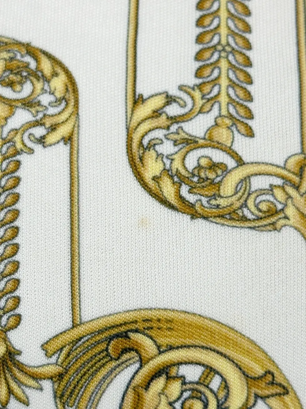 Miniatura: VERSACE COLLECTION Stretch Jersey Short Sleeve Top 40 Ecru Gold Hamsa Hand Print