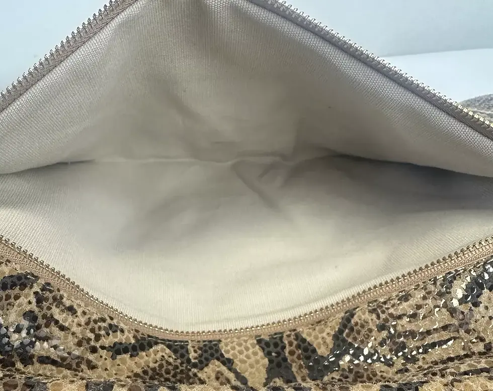 Miniatura: TORY BURCH Reva Multicolor Snakeskin Python Print Clutch Bag Chain Leather Strap