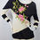 Thumbnail: NAEEM KHAN Cashmere Long Sleeve Top Sweater Large Black White Flower Embroidered