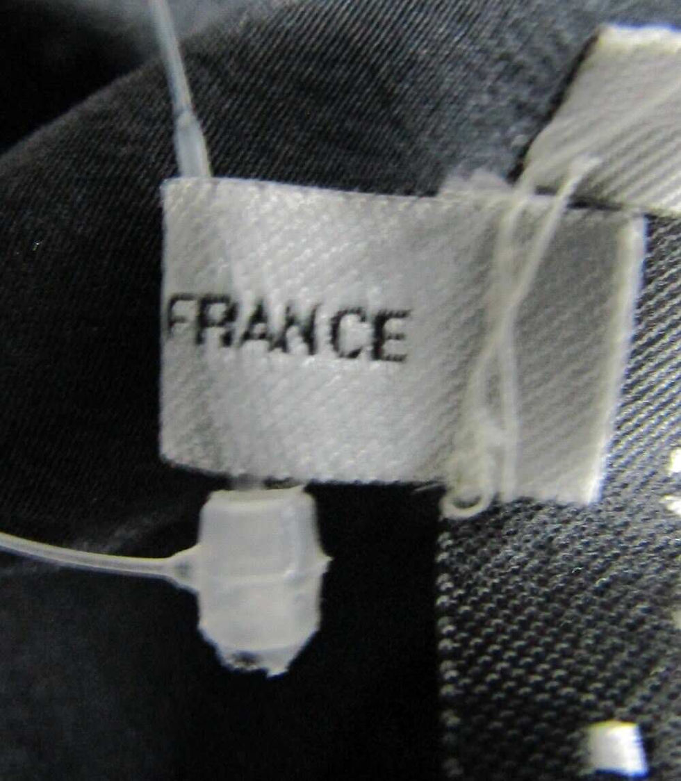 Thumbnail: YSL SAINT LAURENT Black Criss Cross Poms Poms Silk Top 40 8