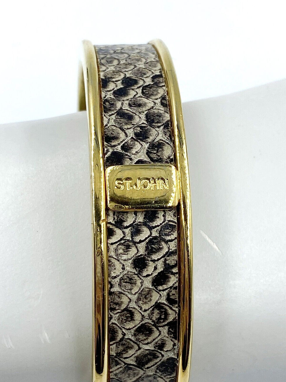 Miniatura: ST. JOHN Snake Python Bracelet Gold 24 GP Signed Bangle
