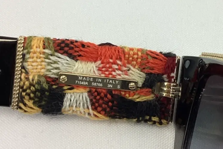 Miniatura: CHANEL Square Sunglasses Black Multicolor Acetate Tweed CC Gold Chain 71549A