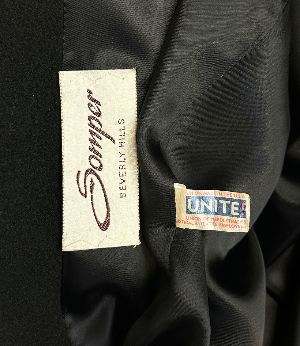 Thumbnail: FLEURETTE Somper BH Cashmere Long Coat Large Black Shawl Collar VINTAGE