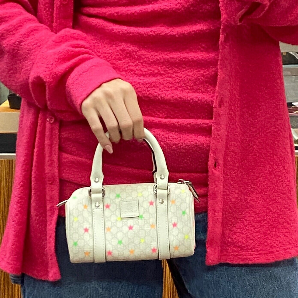 縮圖：GUCCI GG Micro Joy Boston Mini Supreme Neon Starred Satchel Cream Doctor Bag