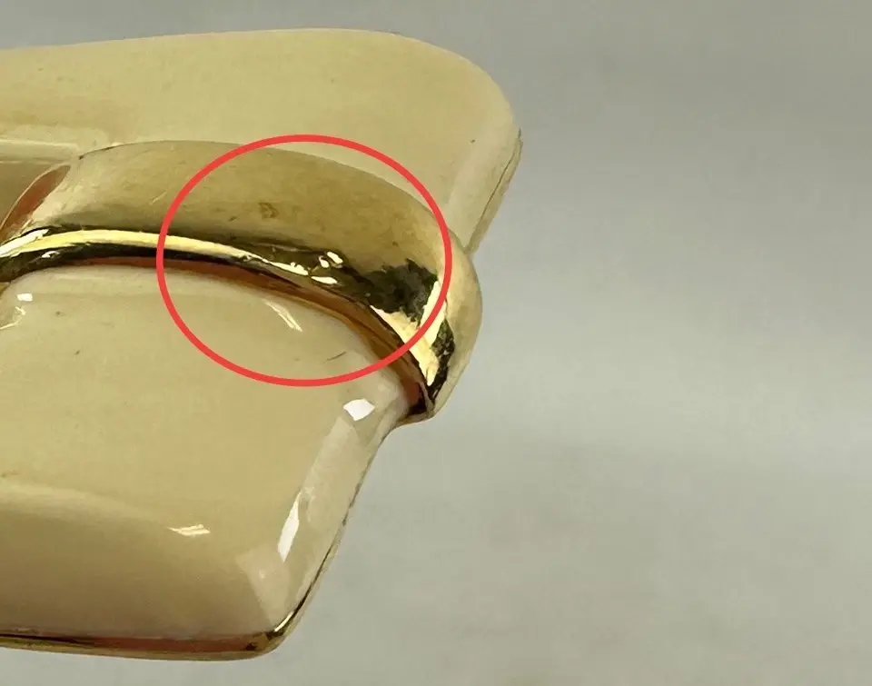 Hình thu nhỏ: ST JOHN Earrings 1980's Cream 22KGP Signed Rectangle Hoop Dangle Clip On Vintage