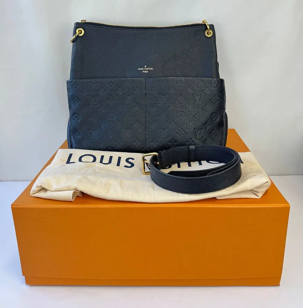 縮圖：LOUIS VUITTON Maida Monogram Empreinte Leather Hobo Bag Medium Black M45522