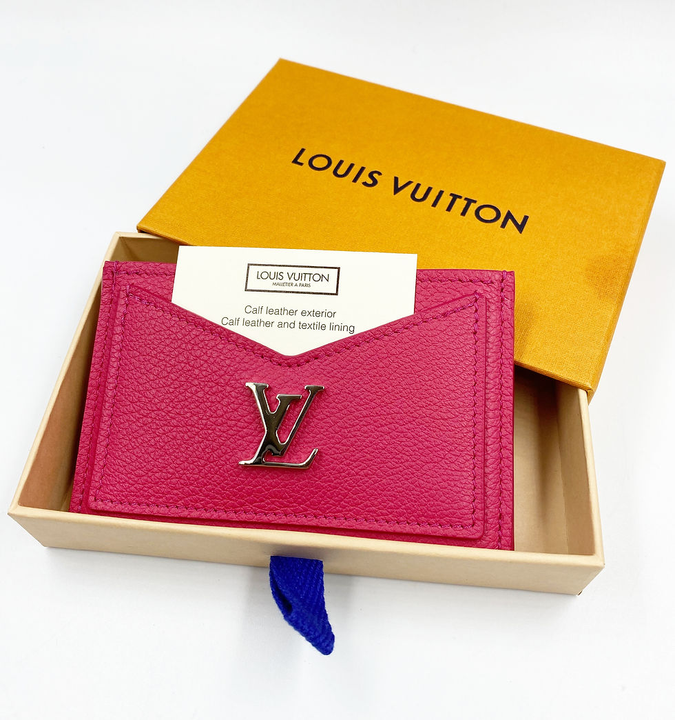縮圖：LOUIS VUITTON M68555 LOCKME CARD HOLDER Calf Leather Hot Pink Fuchsia LV RARE