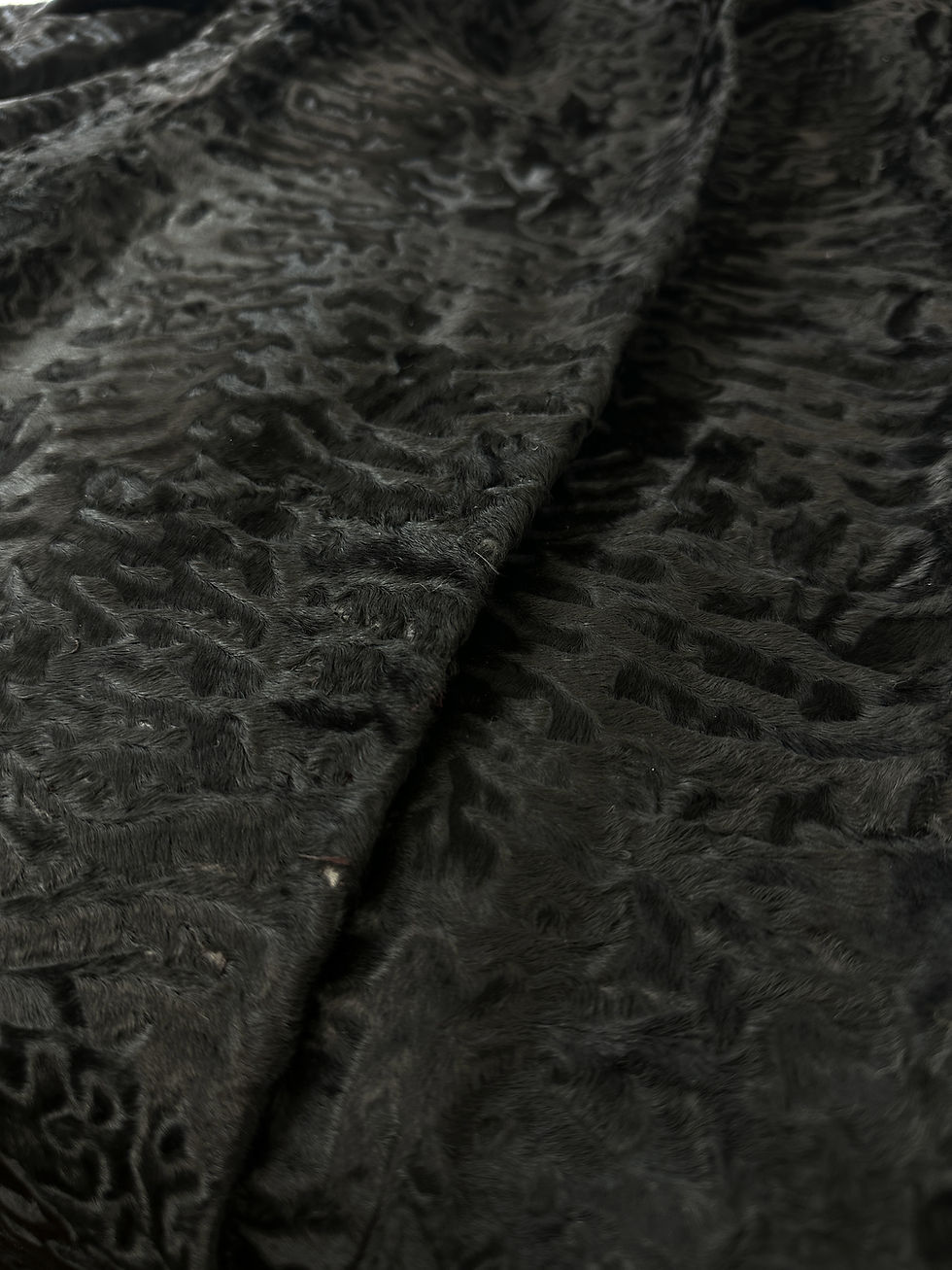 Thumbnail: ANNA NATEECE Persian Lamb Fur Long Coat Black 0-2 Small Vintage RARE