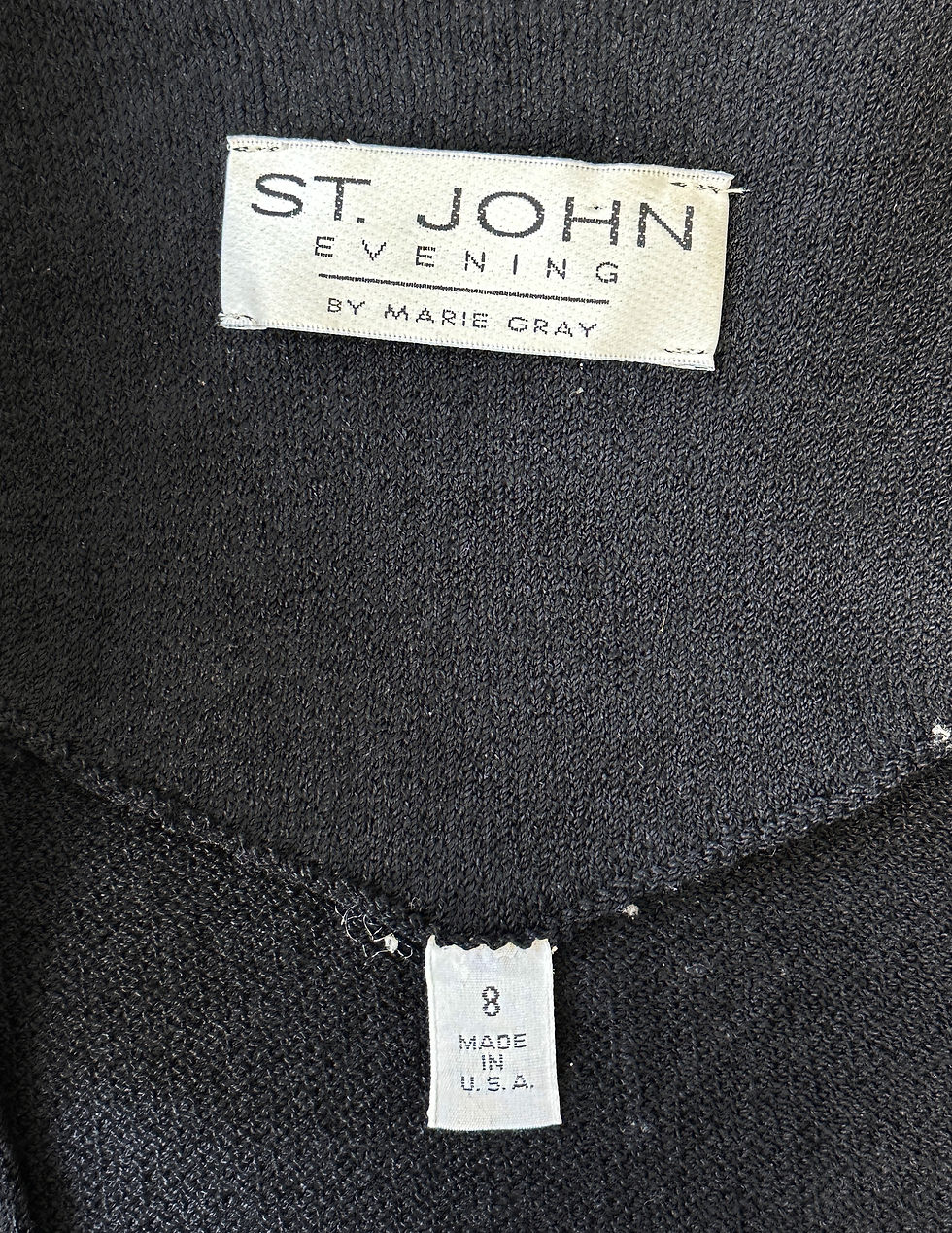 縮圖：ST. JOHN EVENING Black Gold Silver Sequin Santana Knit Jacket 8