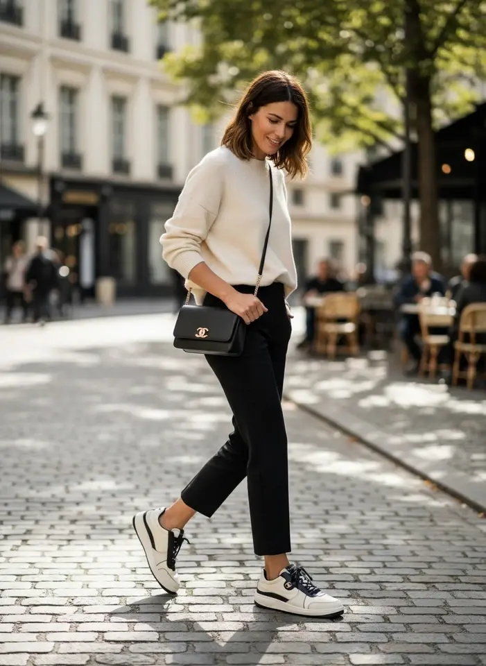 Thumbnail: CHANEL Low Top Sneakers Interlocking CC Logo 42 12 Leather Suede G45212 Shoes
