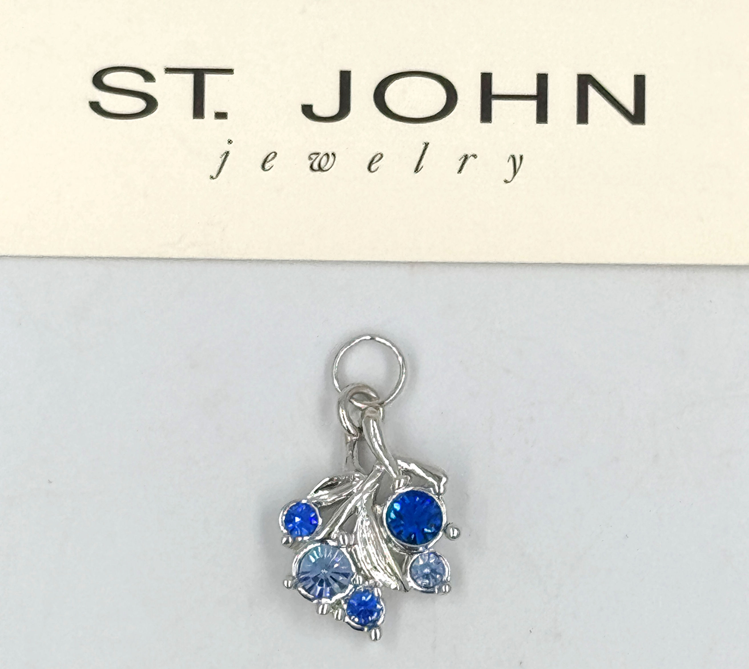 ST. JOHN KNITS Zipper Pull Puller Slider Silver Swarovski Replacement Charm