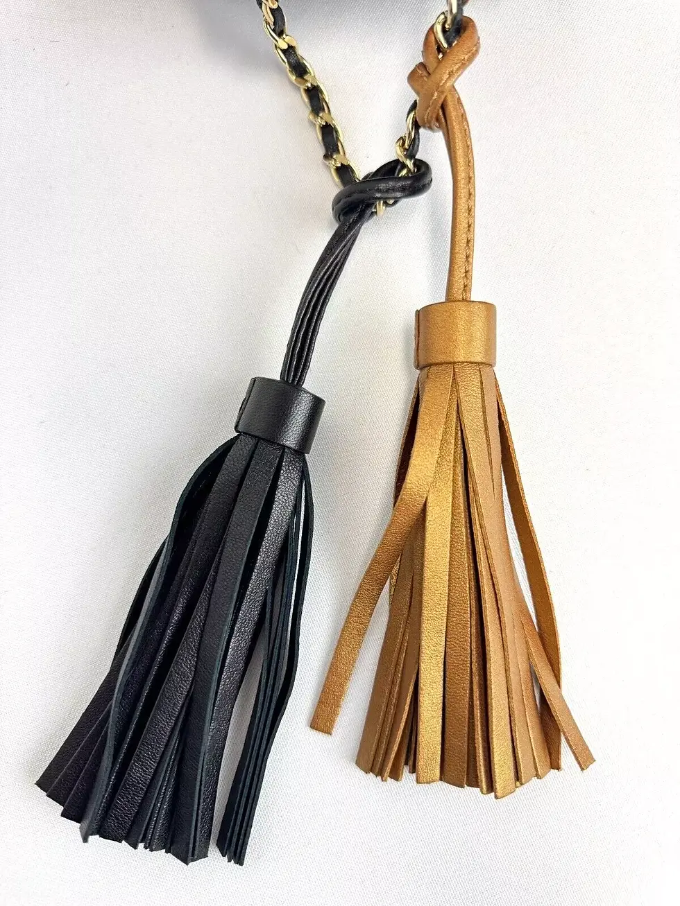 Thumbnail: CAROLINA HERRERA Calf Hair Leather Shoulder Bag Small Leopard Print Tassel RARE