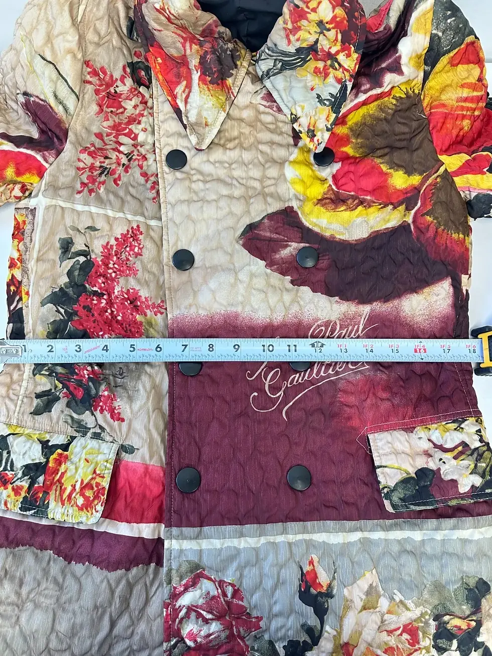 Hình thu nhỏ: JEAN PAUL GAULTIER Double Breasted Raincoat 6 Multicolor Print Coat