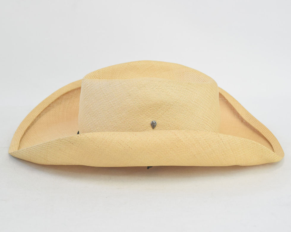 Miniatura: HELEN KAMINSKI Raffia Straw Black Braided Chin Strap Cowboy Western Hat