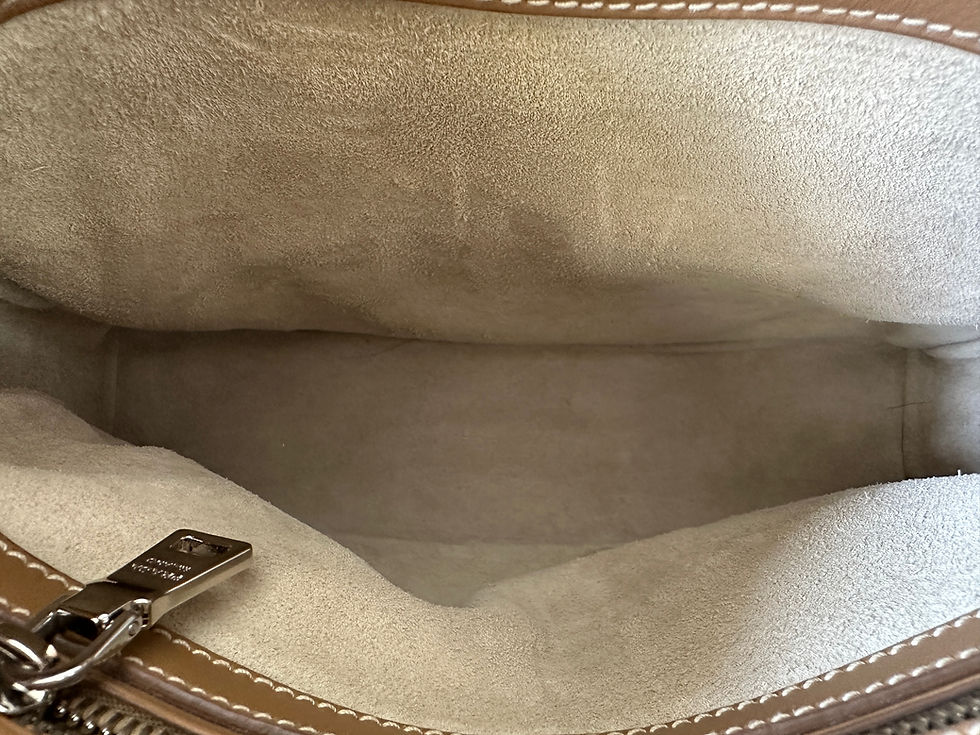 Thumbnail: PRADA Camel City Calf Leather Belted Stitched Medium Neutral Hobo Shoulder Bag