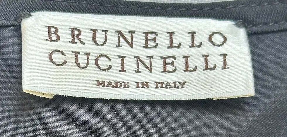 Hình thu nhỏ: BRUNELLO CUCINELLI Silk Tulle Overlay Pleated Blouse Top Small Black Peplum