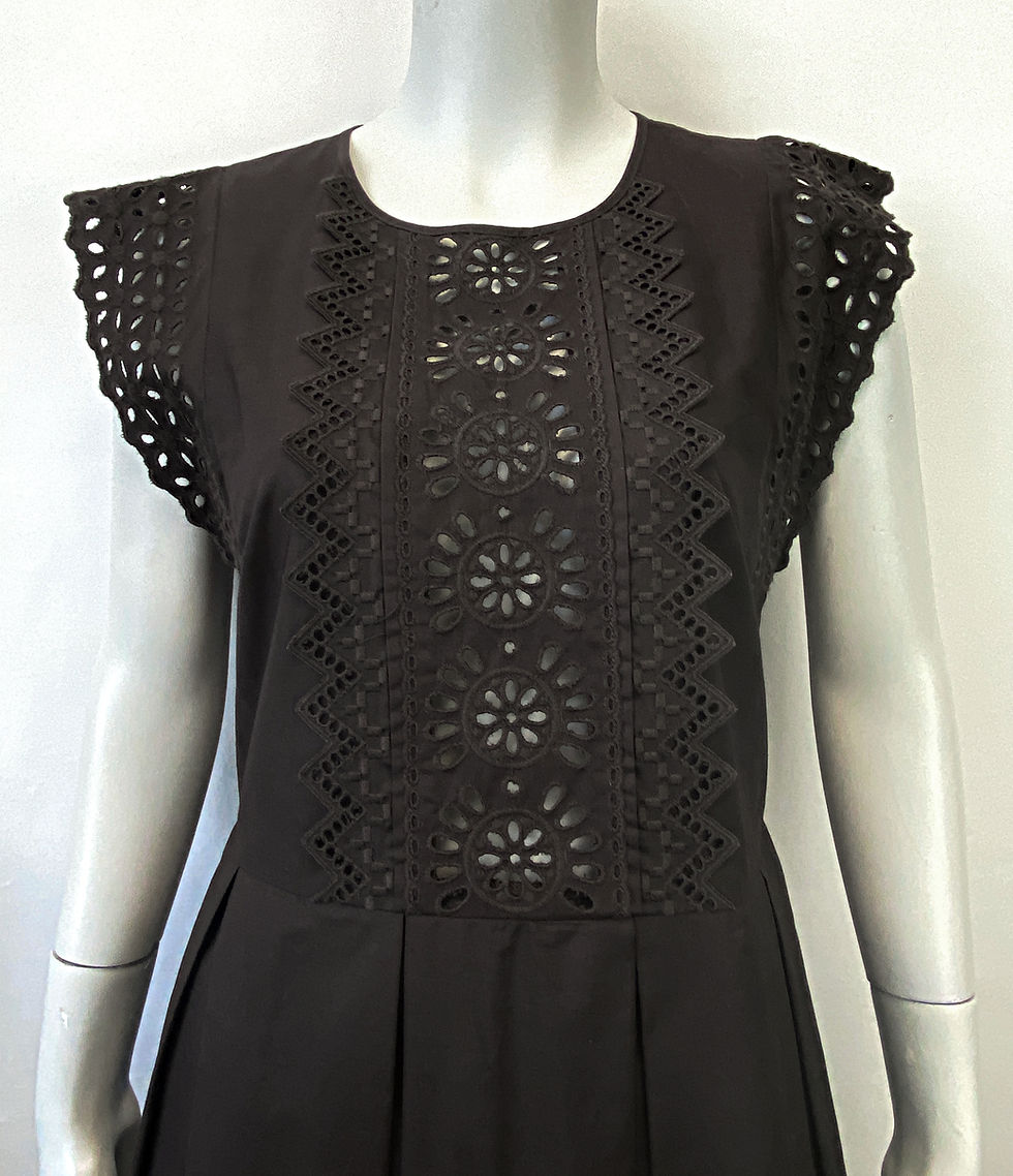 Hình thu nhỏ: WEEKEND MAX MARA Black Eyelet Cutout Sleeveless Maxi Dress 2
