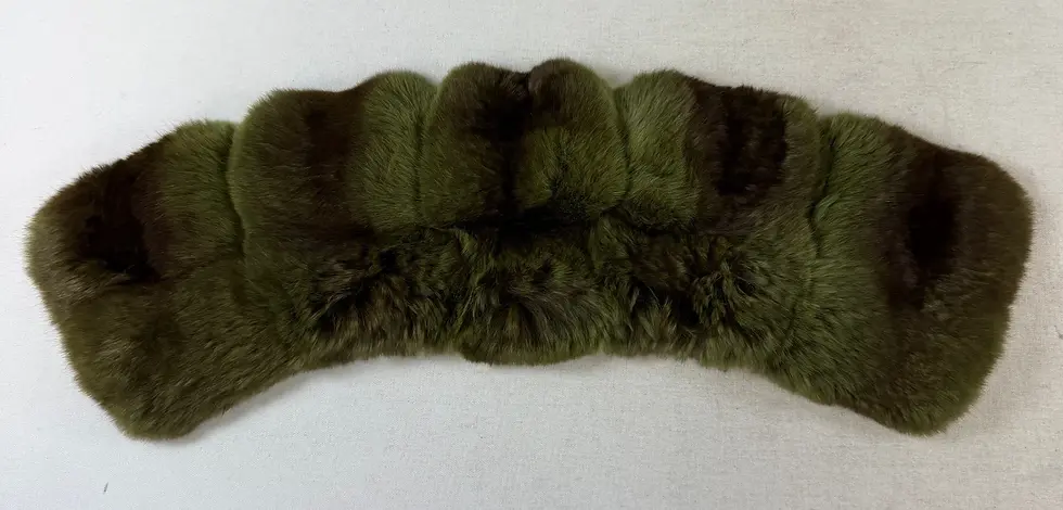 Hình thu nhỏ: LORO PIANA Cashmere Knit Removable Fur Collar Jacket 42 Green 6 Speckled